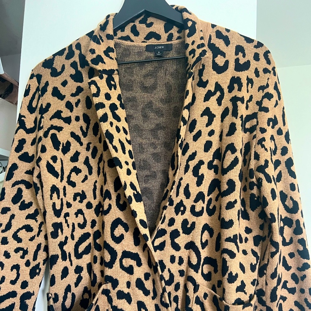 Jcrew cheetah sweater- blazer